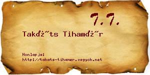 Takáts Tihamér névjegykártya
